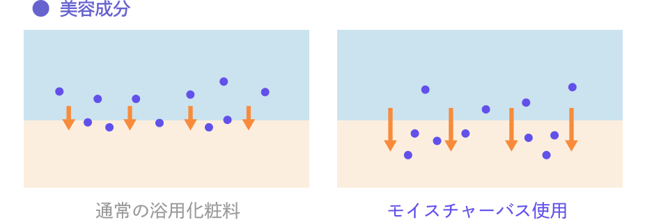 イオンの力で、からだ全体に美容成分を届ける